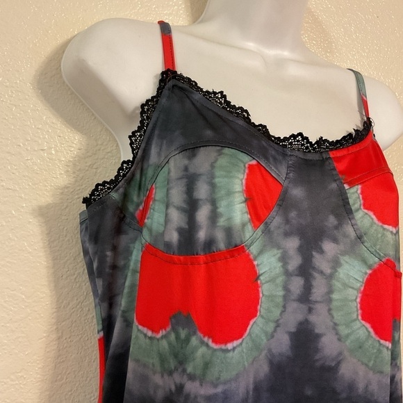 O-MIGHTY Women's Blue Red Dress sleeveless maxi - Picture 11 of 13